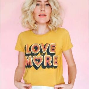 Love More Graphic Tee - Yellow